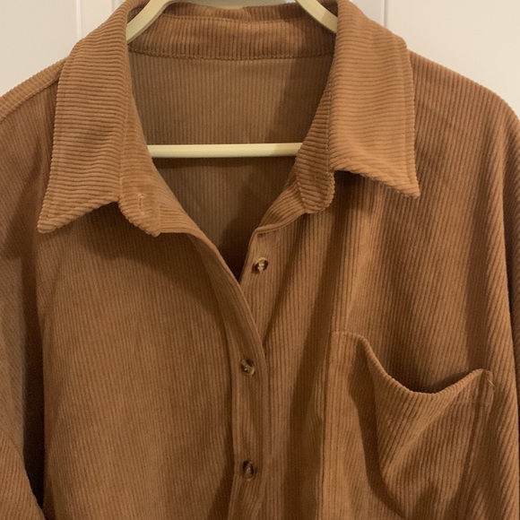 Corduroy button front shacket - Picture 2 of 8